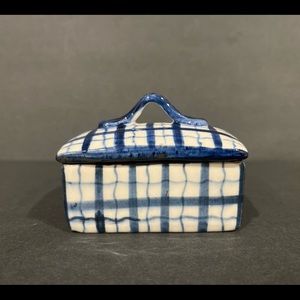 Trinket Box Made in Italy Dish With Lid Ceramic Porcelain Vintage